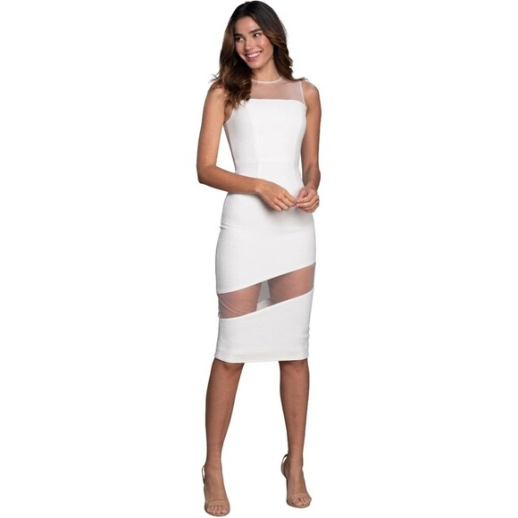 strapless open back dress Dress The Population Elisa Embroidered Midi Dress